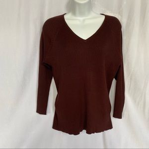Caslon 100% silk brown sweater NWOT size XL